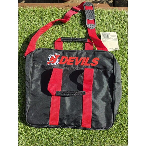 Vtg 90s Mead NHL New Jersey Devils Messenger Carry-on Gym Laptop Book Bag NWT - Picture 3 of 13